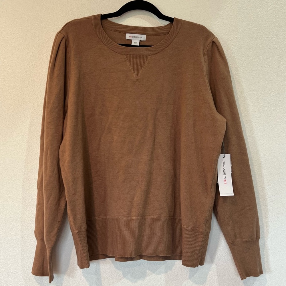 LIZ CLAIRBORNE Brown Sweater- Size XXL